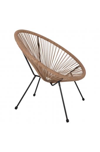 ΠΟΛΥΘΡΟΝΑ ACAPULCO Τ. ΦΩΛΙΑ ΜΕΤΑΛΛΟ ΜΑΥΡΟ ΜΕ TWISTED WICKER HM5871.01 70x73x79 εκ.