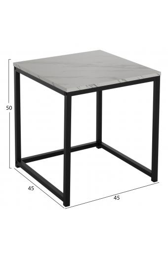 ΖΙΓΚΟΝ GRELAY 2 ΤΕΜ MDF ΟΨΗ ΜΑΡΜΑΡΟΥ & ΜΕΤΑΛΛΟ HM8762.12 45Χ45Χ50εκ. & 37Χ37Χ43 εκ.
