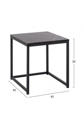 ΖΙΓΚΟΝ GRELAY 2 ΤΕΜ MDF ΟΨΗ ΜΑΡΜΑΡΟΥ & ΜΕΤΑΛΛΟ HM8762.13 45Χ45Χ50εκ. & 37Χ37Χ43 εκ.