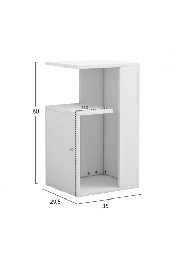 ΒΟΗΘΗΤΙΚΟ ΤΡΑΠΕΖΙ DAWN ΜΕΛΑΜΙΝΗΣ ΛΕΥΚΟ 35X29,5X60Yεκ.HM8880.11