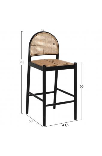ΣΚΑΜΠΟ ΑΠΟ ΟΞΙΑ-RATTAN ΑΨΙΔΑ ΠΛΑΤΗ ΜΑΥΡΟ 43,5x50x98ΥεκHM9408.02