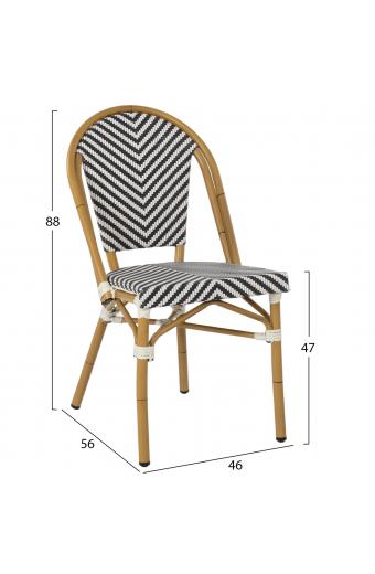 ΚΑΡΕΚΛΑ BAMBOO LOOK ΜΑΥΡΟ-ΛΕΥΚΟ HM5860.01 46x56x88Y εκ.