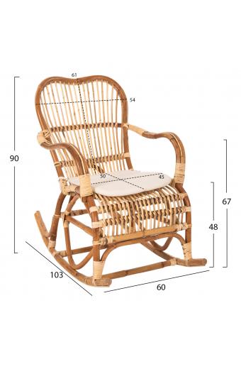 ΚΟΥΝΙΣΤΗ ΠΟΛΥΘΡΟΝΑ ΜΕ ΜΑΞΙΛΑΡΙ SANTA FE RATTAN HM9343 60x103x90Υ εκ.
