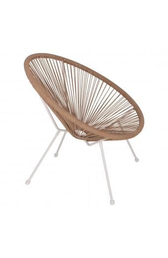 ΠΟΛΥΘΡΟΝΑ ACAPULCO Τ. ΦΩΛΙΑ ΜΕΤΑΛΛΟ ΛΕΥΚΟ ΜΕ TWISTED WICKER HM5871.02 70x73x79 εκ.