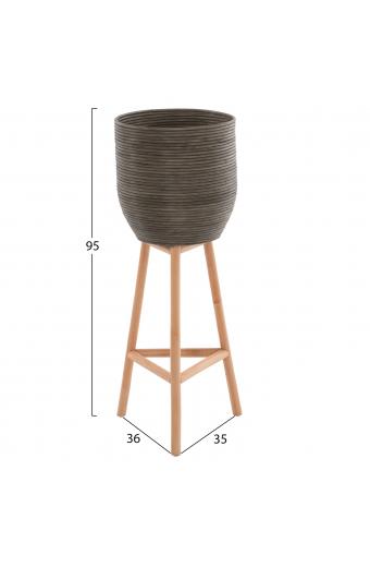 ΓΛΑΣΤΡΑ ΑΠΟ RATTAN ΚΑΙ BAMBOO HM7724 36Χ35Χ95Yεκ.ΦΥΣΙΚΟ - ΠΡΑΣΙΝΟ