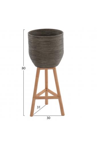 ΓΛΑΣΤΡΑ ΑΠΟ RATTAN ΚΑΙ BAMBOO HM7815 31x30x80Yεκ. ΦΥΣΙΚΟ - ΠΡΑΣΙΝΟ