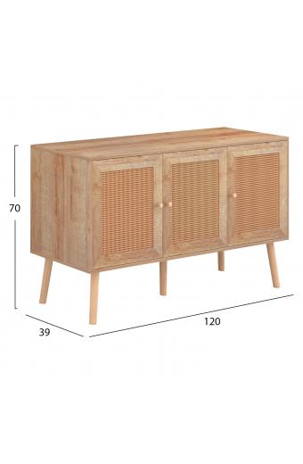 ΜΠΟΥΦΕΣ ΜΕΛΑΜΙΝΗΣ COLM- ΣΥΝΘ. RATTAN ΣΤΙΣ ΠΟΡΤΕΣ HM9220.11 120Χ39Χ70Υεκ.