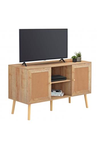 ΕΠΙΠΛΟ TV ΜΕΛΑΜΙΝΗΣ COLM ΜΕ ΠΟΡΤΕΣ RATTAN HM9223.11 ΣΕ ΧΡΩΜΑ ΦΥΣΙΚΟ 120x39x56,5Υεκ.