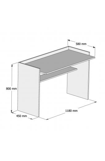 ΓΡΑΦΕΙΟ ΜΕΛΑΜΙΝΗΣ SONAMA ΛΕΥΚΟ 118x58x80Υεκ.HM9227.12