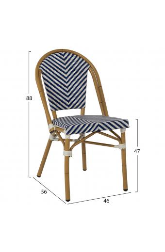 ΚΑΡΕΚΛΑ BAMBOO LOOK ΜΠΛΕ-ΛΕΥΚΟ HM5860.02 46x56x88Y εκ.