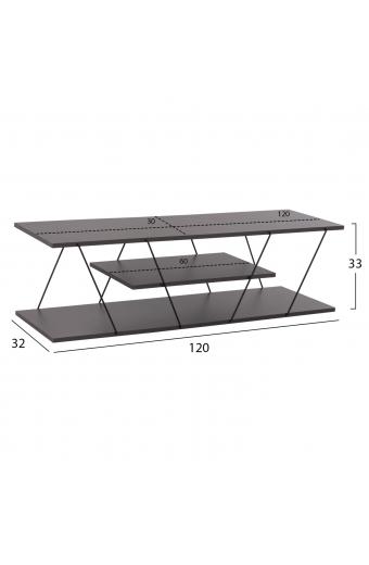 ΕΠΙΠΛΟ ΤΗΛΕΟΡΑΣΗΣ TARS HM8922.20 ΜΕΛΑΜΙΝΗ ΓΚΡΙ 120x32x33Yεκ.