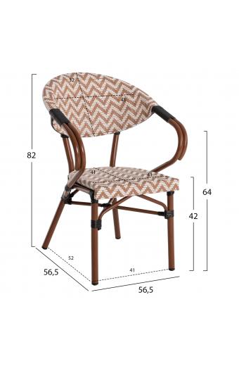 ΠΟΛΥΘΡΟΝΑ BAMBOO LOOK HM5861.03 ΚΑΦΕ-ΛΕΥΚΟ 58.5x58x82Υεκ.