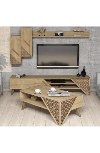 ΣΥΝΘΕΣΗ ΣΑΛΟΝΙΟΥ ΜΕΛΑΜΙΝΗΣ 2 ΤΜΧ ΦΥΣΙΚΟ OAK HM11849.01