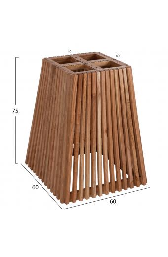 ΒΑΣΗ ΤΡΑΠΕΖΙΟΥ ΕΣΩΤ.ΧΩΡΟΥ ΤΕΤΡΑΓΩΝΗ FRANTZ HM9460.01 ΞΥΛΟ MINDI ΣΕ ΦΥΣΙΚΟ 60x60x75Y εκ.