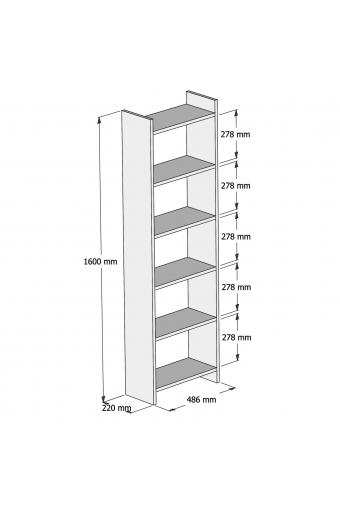 ΒΙΒΛΙΟΘΗΚΗ CLASSIKER HM9226.12 ΜΕΛΑΜΙΝΗΣ SONΟMA-ΛΕΥΚΟ 48,5x22x160Υεκ.
