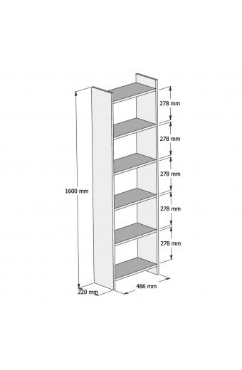 ΒΙΒΛΙΟΘΗΚΗ CLASSIKER HM9226.11 ΜΕΛΑΜΙΝΗΣ ΛΕΥΚH 48,5x22x160Υεκ.