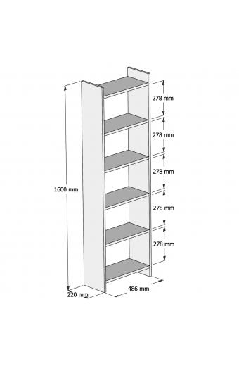 ΒΙΒΛΙΟΘΗΚΗ CLASSIKER HM9226.13 ΜΕΛΑΜΙΝΗΣ ΓΚΡΙ-ΛΕΥΚΟ 48,5x22x160Υεκ.