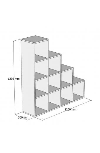 ΒΙΒΛΙΟΘΗΚΗ ΜΕΛΑΜΙΝΗΣ SCALE SONΟMA 120x30x123,6Υεκ.HM9238.12