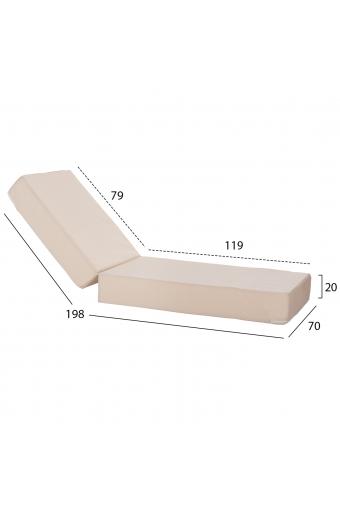 ΜΑΞΙΛΑΡΙ ΞΑΠΛΩΣΤΡΑΣ TEXTILENE SIFNOS ΜΠΕΖ HM11761.02 200(120+80)x70x20Yεκ.