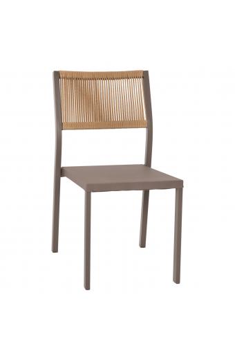 ΚΑΡΕΚΛΑ ΑΛΟΥΜΙΝΙΟΥ ΣΑΜΠΑΝΙ ΜΕ RATTAN & TEXTLINE HM5921.03 46x55,5x83 εκ.