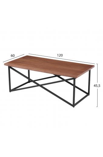 ΤΡΑΠΕΖΙ ΣΑΛΟΝΙΟΥ HM9469.02 MDF ΜΕ ΚΑΠΛΑΜΑ ΑΠΟ ΞΥΛΟ ΦΡΑΞΟΥ 120x60x45,5Yεκ.