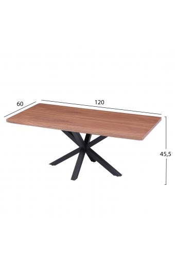 ΤΡΑΠΕΖΙ ΣΑΛΟΝΙΟΥ HM9470.02 MDF ΜΕ ΚΑΠΛΑΜΑ ΞΥΛΟΥ ΚΑΡΥΔΙΑΣ 120x60x45,5Υεκ.