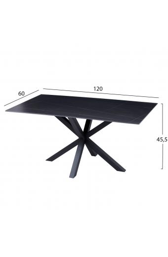 ΤΡΑΠΕΖΙ ΣΑΛΟΝΙΟΥ HM9470.04 BLACK MARBLE-ΜΑΥΡΗ ΜΕΤΑΛ.ΒΑΣΗ 120x60x45,5Yεκ.