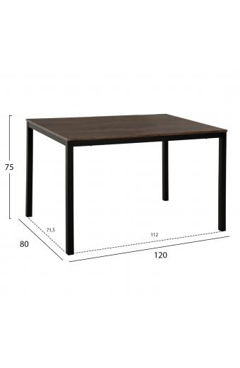 ΣΕΤ ΤΡΑΠΕΖΑΡΙΑΣ GOOSE 5ΤΜΧ HM9530.01 MDF ΚΑΡΥΔΙ-ΜΕΤΑΛΛΟ ΜΑΥΡΟ 120x80x75Yεκ.