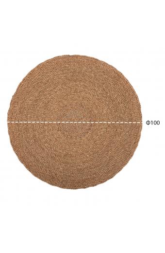ΧΑΛΙ ΣΤΡΟΓΓΥΛΟ CRATER HM7847 MENDONG GRASS ΣΕ ΦΥΣΙΚΟ ΧΡΩΜΑ Φ100 εκ.