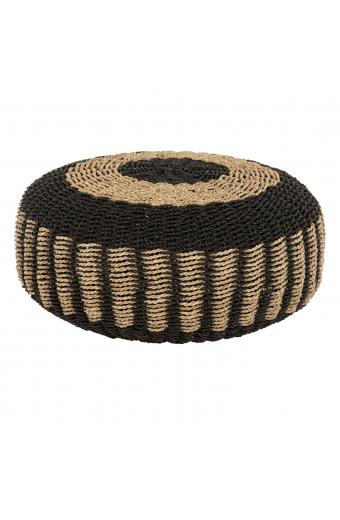 ΠΟΥΦ ΣΚΑΜΠΟ SARONI HM7851.02 SEAGRASS ΣΕ ΦΥΣΙΚΟ-ΜΑΥΡΟ ΧΡΩΜΑ Φ60x35Yεκ.