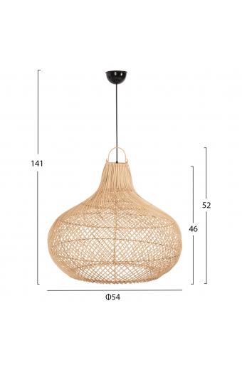 ΦΩΤΙΣΤΙΚΟ ΟΡΟΦΗΣ ΚΡΕΜΑΣΤΟ HM7860 ΦΥΣΙΚΟ RATTAN ΣΕ ΦΥΣΙΚΟ ΧΡΩΜΑ Φ54x46-141Υεκ.