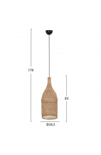 ΦΩΤΙΣΤΙΚΟ ΟΡΟΦΗΣ HM7883 ΚΡΕΜΑΣΤΟ ΑΠΟ RATTAN ΣΕ ΦΥΣΙΚΟ ΧΡΩΜΑ Φ34,5x178Υεκ.