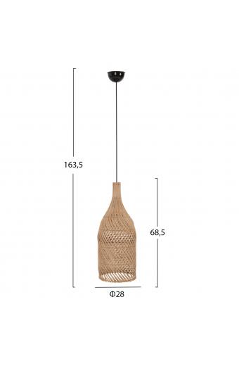 ΦΩΤΙΣΤΙΚΟ ΟΡΟΦΗΣ CARBOY HM7884 ΚΡΕΜΑΣΤΟ ΑΠΟ RATTAN ΣΕ ΦΥΣΙΚΟ ΧΡΩΜΑ Φ28x163,5Yεκ.