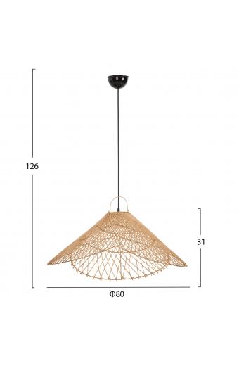 ΦΩΤΙΣΤΙΚΟ ΟΡΟΦΗΣ ΚΡΕΜΑΣΤΟ HM7879.02 RATTAN ΣΕ ΦΥΣΙΚΟ ΧΡΩΜΑ Φ80x126Υ εκ.