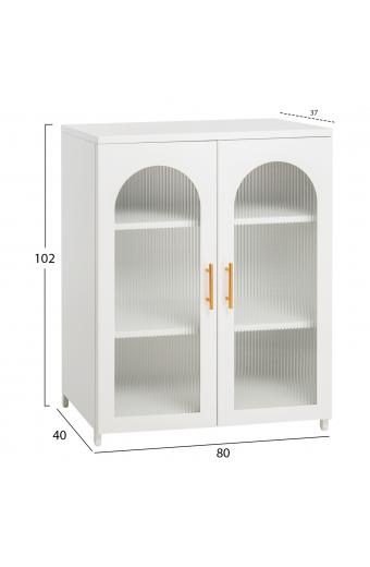 ΜΕΤΑΛΛΙΚΟ ΝΤΟΥΛΑΠΙ ΒΙΤΡΙΝΑ CARIL HM9571.02 ΛΕΥΚΟ 80x37-40x102Yεκ.