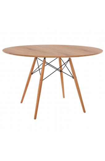 ΤΡΑΠΕΖΙ MINIMAL ΣΤΡΟΓΓΥΛΟ HM8454.04 MDF ΣΕ ΦΥΣΙΚΟ-ΠΟΔΙΑ ΟΞΙΑΣ ΣΕ ΦΥΣΙΚΟ Φ120Χ75Υεκ.
