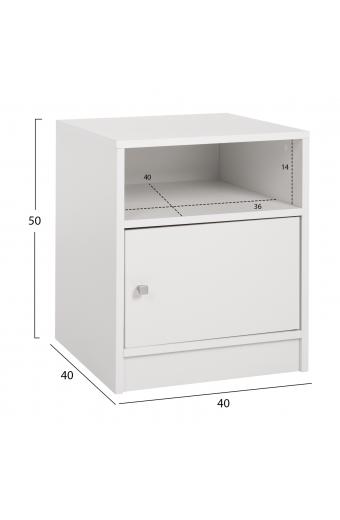ΚΟΜΟΔΙΝΟ ΜΕΛΑΜΙΝΗΣ MALORY HM2205.05 ΛΕΥΚO 40x40x50Yεκ.