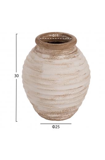 ΔΙΑΚΟΣΜΗΤΙΚΟ ΒΑΖΟ PYDNA HM7939 ΣΕ ANTIQUE ΛΕΥΚΟ ΜΠΕΖ ΧΡΩΜΑ Φ25x30Y εκ.