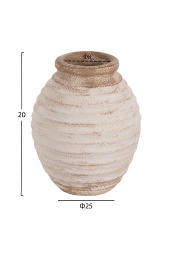 ΔΙΑΚΟΣΜΗΤΙΚΟ ΒΑΖΟ PYDNA HM7940 ΤΕΡΑΚΟΤΑ ΣΕ ANTIQUE ΛΕΥΚΟ ΜΠΕΖ ΧΡΩΜΑ Φ20x25Y εκ.