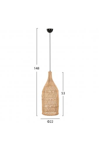 ΦΩΤΙΣΤΙΚΟ ΟΡΟΦΗΣ THEON HM7888 ΚΡΕΜΑΣΤΟ ΑΠΟ RATTAN ΣΕ ΦΥΣΙΚΟ ΧΡΩΜΑ Φ22x148Υ εκ.