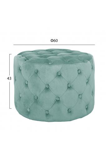 ΣΚΑΜΠΟ KASSIE ΦΥΣΤΙΚΙ ΒΕΛΟΥΔΟ ΤΥΠΟΥ CHESTERFIELD HM8406.07 Φ60X43Υ εκ.