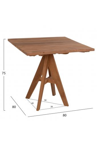 ΤΡΑΠΕΖΙ HM9622 LEO ΤΕΤΡΑΓΩΝΟ ΞΥΛΟ ΤΕΑΚ 80x80x75Y εκ.