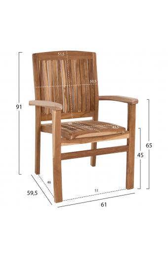 ΠΟΛΥΘΡΟΝΑ DART HM9781 ΞΥΛΟ ΤΕΑΚ 61x59,5x91Yεκ.