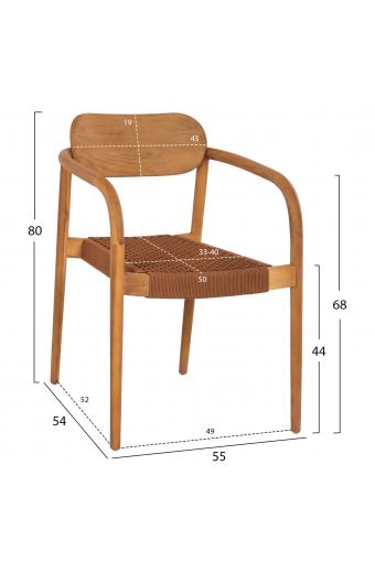 ΠΟΛΥΘΡΟΝΑ OSLO HM9636.01 ΞΥΛΟ TEAK ΦΥΣΙΚΟ & ΚΑΦΕ ΣΧΟΙΝΙ 55x54x80Y εκ.