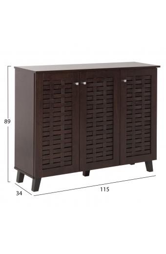 ΠΑΠΟΥΤΣΟΘΗΚΗ-ΝΤΟΥΛΑΠΙ PRODY HM9610.01 ΜΕΛΑΜΙΝΗ WENGE 3 ΠΟΡΤΕΣ 115x34x89Υεκ.