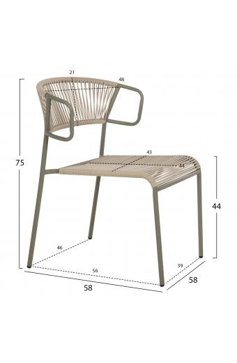 ΚΑΡΕΚΛΑ SUKI HM6053.05 ΜΕΤΑΛΛO KAI ΣΥΝΘΕΤΙΚΟ RATTAN ΣΕ ΑΝΟΙΧΤΟ ΠΡΑΣΙΝΟ 54x62x80Υεκ