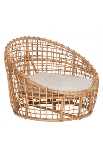 ΠΟΛΥΘΡΟΝΑ ENTO HM9814 RATTAN ΣΕ ΦΥΣΙΚΟ-ΛΕΥΚΟ ΜΑΞΙΛΑΡΙ 103x92x81Yεκ.