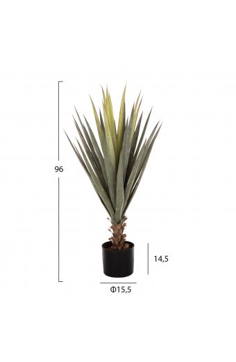 ΔΙΑΚΟΣΜΗΤΙΚΟ ΣΥΝΘΕΤΙΚΟ ΦΥΤΟ HM7986 SISAL AGAVE ΣΕ ΓΛΑΣΤΡΑ Φ15,5x14,5-96Υεκ.