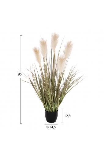 ΔΙΑΚΟΣΜΗΤΙΚΟ ΣΥΝΘΕΤΙΚΟ ΦΥΤΟ ΗΜ4014 GRASS + ΦΤΕΡΑ ΣΕ ΓΛΑΣΤΡΑ Φ14,5x12,5-95Yεκ.