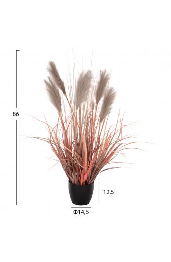ΔΙΑΚΟΣΜΗΤΙΚΟ ΣΥΝΘΕΤΙΚΟ ΦΥΤΟ ΣΕ ΓΛΑΣΤΡΑ GRASS+FEATHER Φ14,5x12,5-86Υ εκ. HM4015